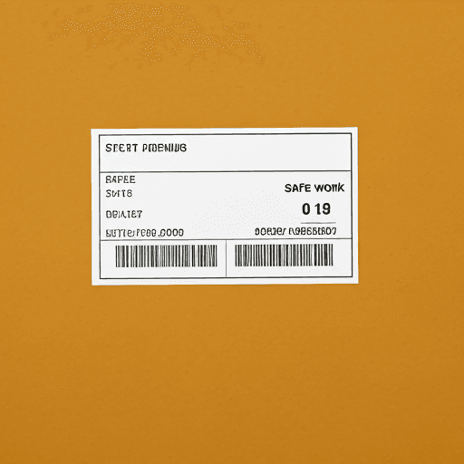 Shipping label being applied to a package with precision